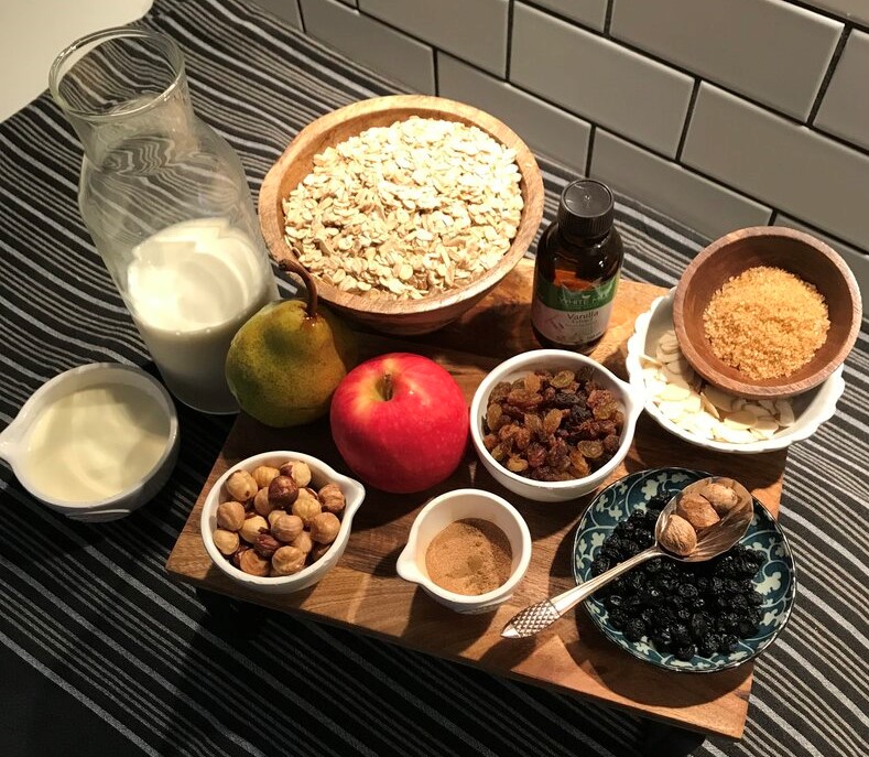 Overnight Oats Porridge ingredients