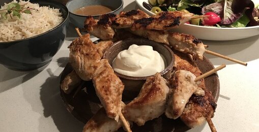 Speedy Satay Chicken Skewers